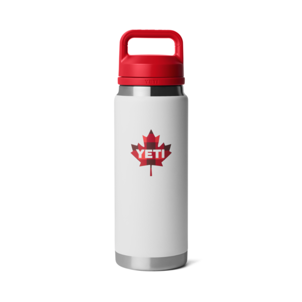 YETI Rambler 26 oz. Bottle with Chug Cap, True North White & Rescue Red